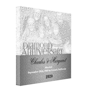 60th Anniversary 8x8 Personalized Photo Canvas Print