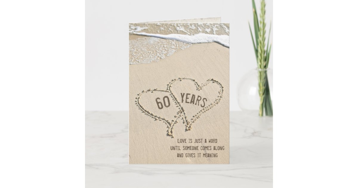 60th Wedding Anniversary Card - Happy 'Diamond' Anniversary - 60 Years -  Red Heart Collection