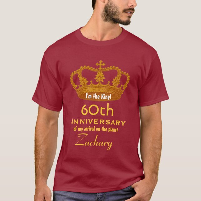 60th Anniversary Birthday King FUNNY V05 T-Shirt (Front)