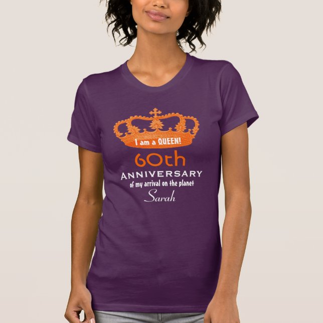 60th Anniversary Birthday Queen FUNNY V08C T-Shirt (Front)