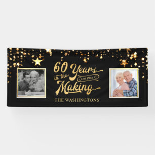 60th Anniversary Black & Gold Then & Now Photos Banner