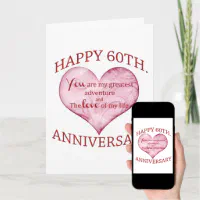 60th Anniversary or Any Yr Whimsical Heart Gift Magnet, Zazzle