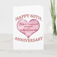 60th Anniversary or Any Yr Whimsical Heart Gift Magnet, Zazzle