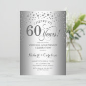 60th Anniversary Celebration - Silver Invitation (Standing Front)