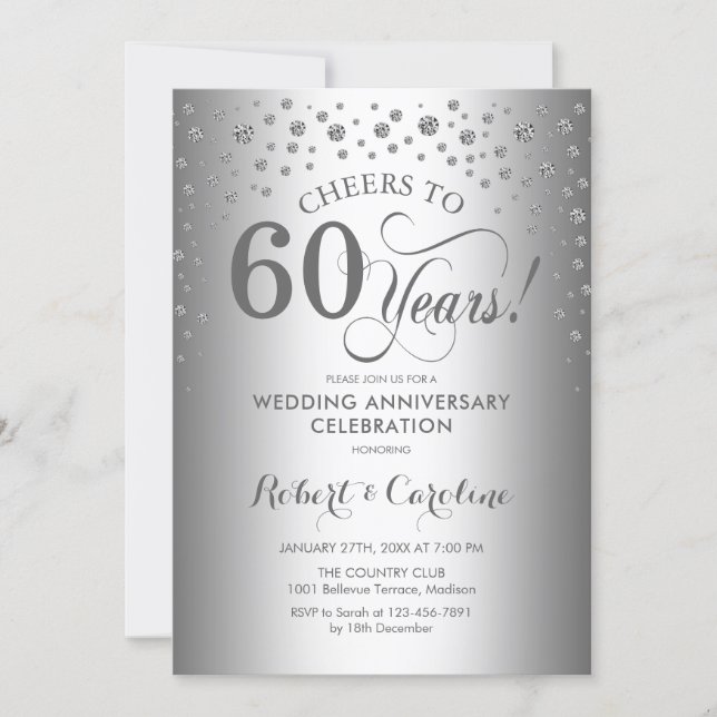 60th Anniversary Celebration - Silver Invitation (Front)