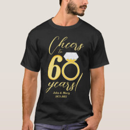 60th Anniversary Cheers to 60 Year Diamond Wedding T-Shirt