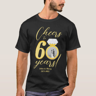 60th Anniversary Cheers to 60 Years Wedding Photo T-Shirt