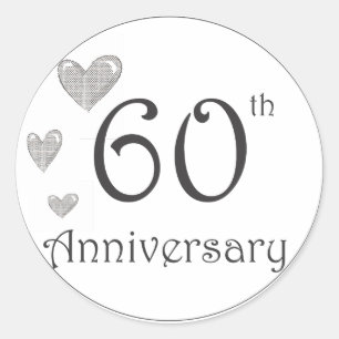 60th anniversary classic round sticker