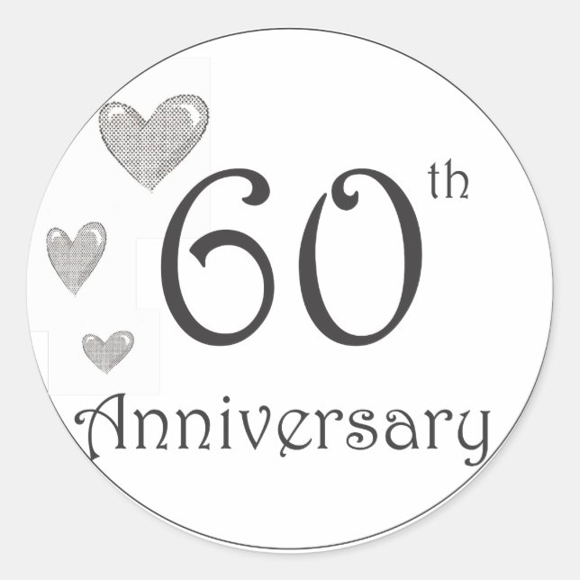 60th anniversary classic round sticker (Front)