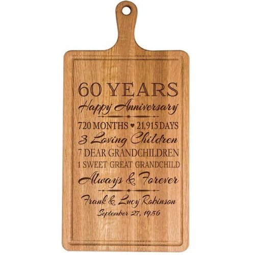 60th Anniversary Classy Cherry Wood Cutting Board