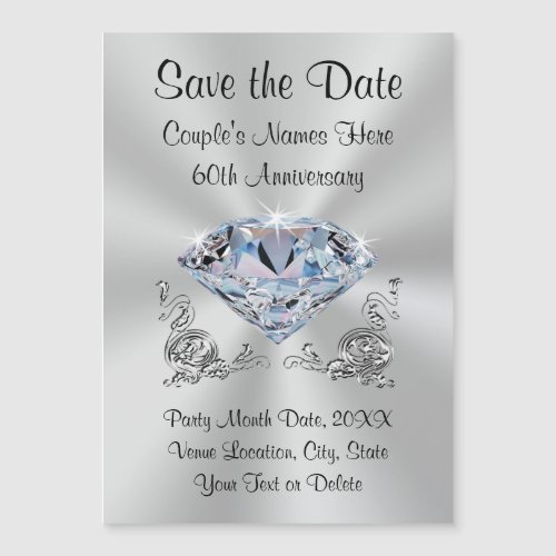 60th Anniversary Custom Save the Date Magnets