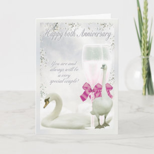 Happy 60th Anniversary Card Diamond, 2 Love Birds, Zazzle