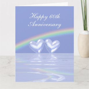 Happy 60th Anniversary Card Diamond, 2 Love Birds, Zazzle