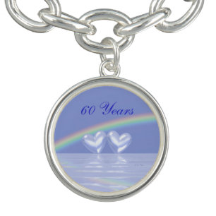 60th Anniversary Diamond Hearts Charm Bracelet