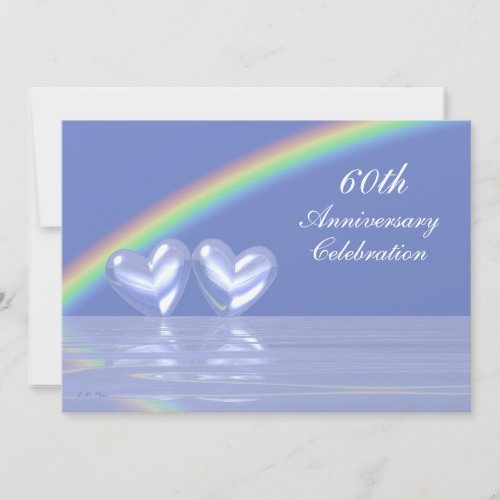 60th Anniversary Diamond Hearts Invitations