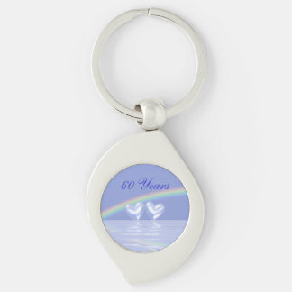 60th Anniversary Diamond Hearts Keychain