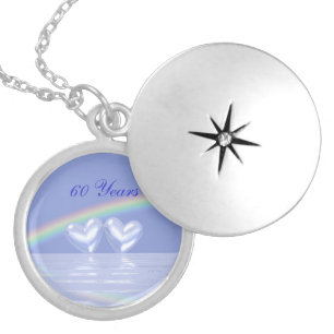 60th Anniversary Diamond Hearts Locket Necklace