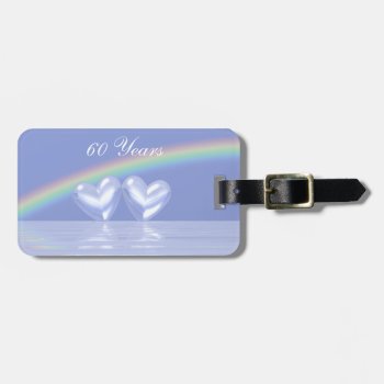 60th Anniversary Diamond Hearts Luggage Tag by Peerdrops at Zazzle