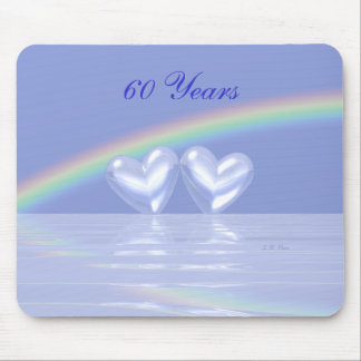 60th Anniversary Diamond Hearts Mouse Pad