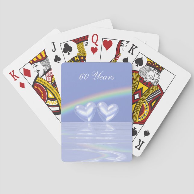 60th Anniversary Diamond Hearts Poker Cards (Back)