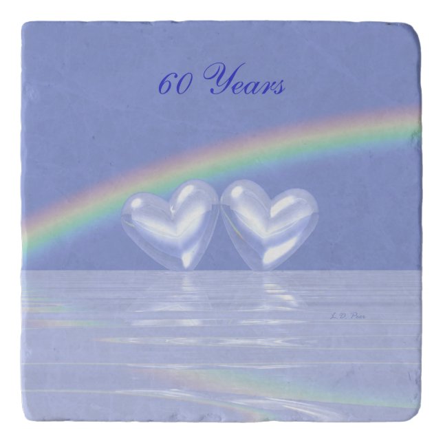 60th Anniversary Diamond Hearts Trivet (Front)