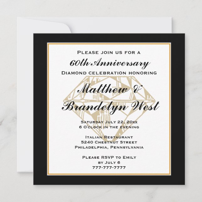 60th Anniversary Diamond Invitation (Front)