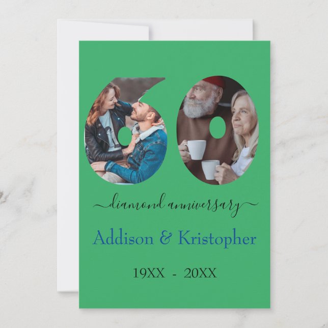 60th Anniversary Diamond Love Photo Template (Front)