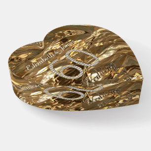 60th Anniversary Diamond Wedding Elegant Gold Look Paperweight