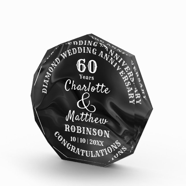 60th Anniversary Diamond Wedding Gift Personalized (Right)