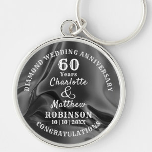 60th Anniversary Diamond Wedding Gift Personalized Keychain