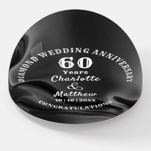 60th Anniversary Diamond Wedding Gift Personalized Paperweight