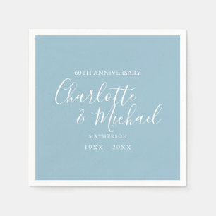 60th Anniversary Diamond Wedding Signature Napkins
