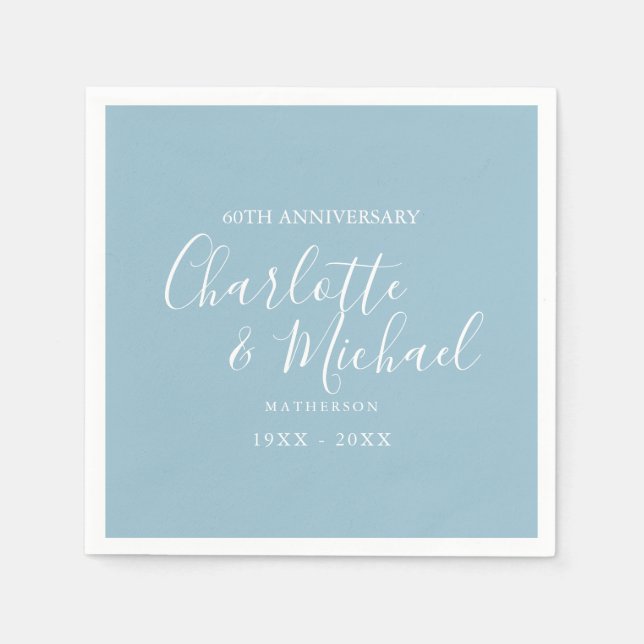 60th Anniversary Diamond Wedding Signature Napkins (Front)