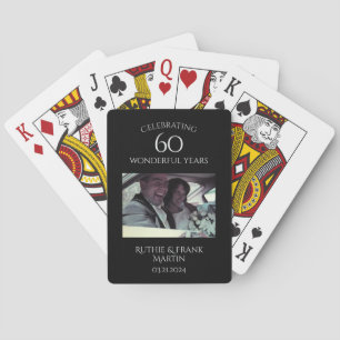 60th Anniversary Elegant Personalized Photo Gift Poker Cards
