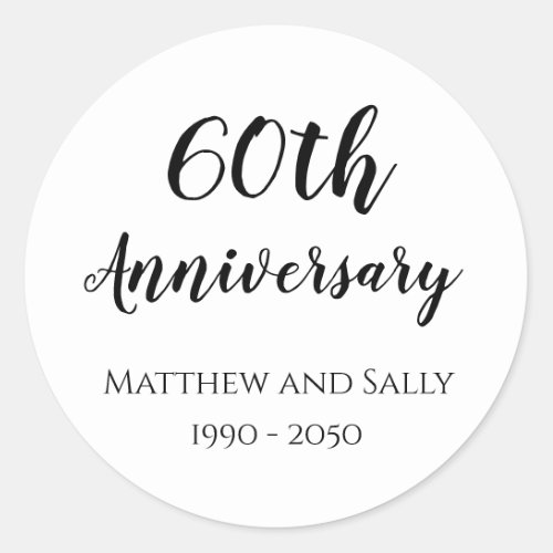 60th Anniversary Envelope Seals Stickers