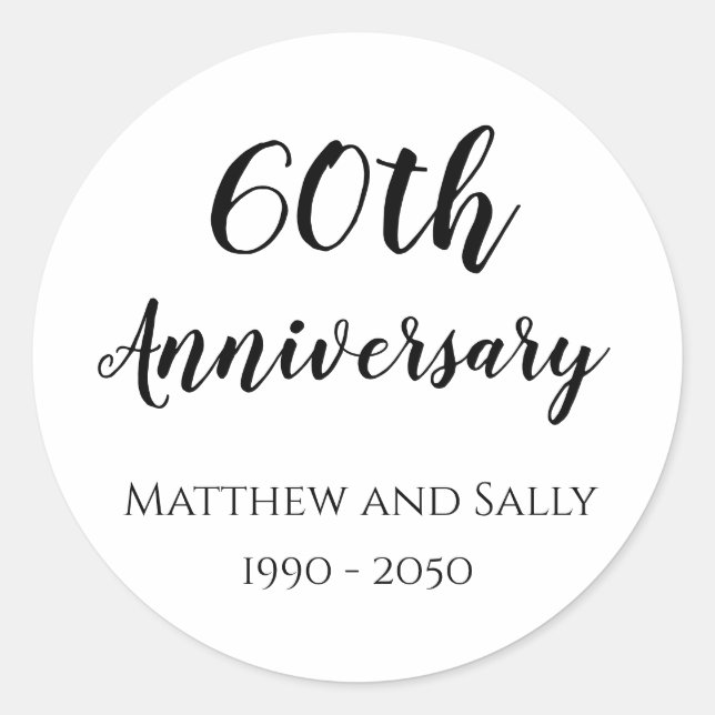 60th Anniversary Envelope Seals Stickers (Front)