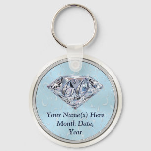 60th Anniversary Favors or 60th Birthday Keychains
