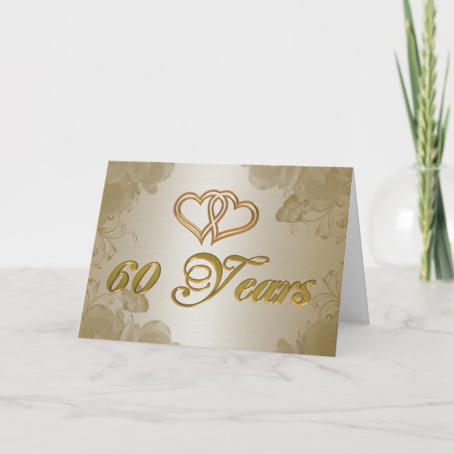 60th anniversary gold satin invitation (Front)