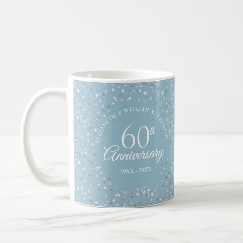 60th Anniversary Hearts Confetti Coffee Mug