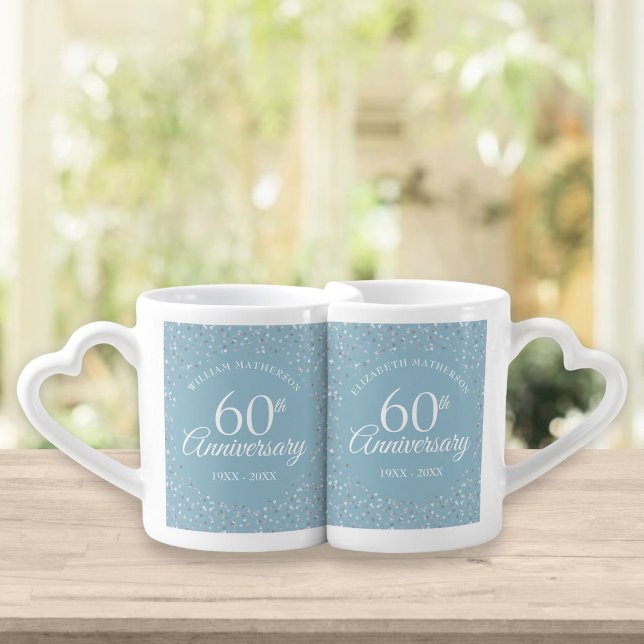 60th Anniversary Hearts Confetti Coffee Mug Set (Creator Uploaded)