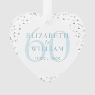 60th Anniversary Hearts Confetti Ornament