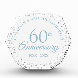 60th Anniversary Hearts Confetti Photo Block