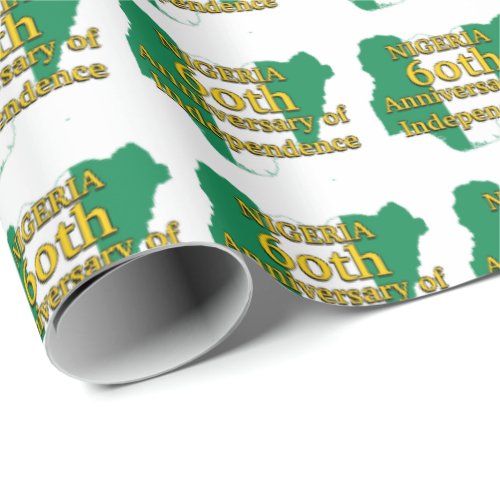 60th Anniversary Independence   NIGERIA FLAG Wrapping Paper