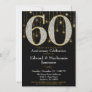 60th Anniversary Invitation Black Gold Diamonds