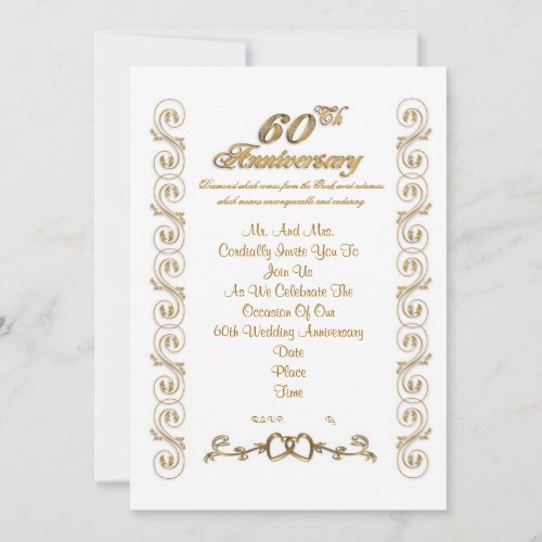 60th anniversary party invitation