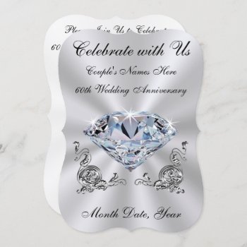 60th Anniversary Invitations  Template Or Printed by LittleLindaPinda at Zazzle