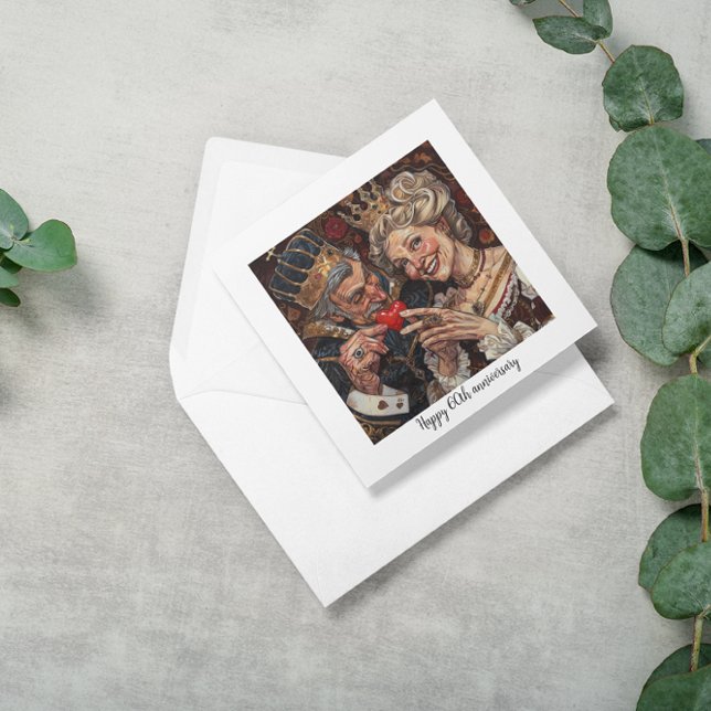 60th Anniversary King Queen of Hearts Couple Card (Creator Uploaded)