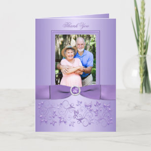 60th Anniversary Lilac Photo Thank You Card