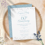 60th Anniversary Love Hearts Surprise Party Postcard<br><div class="desc">Featuring delicate love hearts confetti. Personalise with your special sixty years diamond anniversary surprise party information in chic lettering. Designed by Thisisnotme©</div>