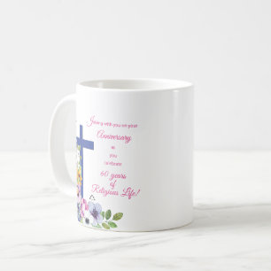 60th Anniversary, Nun, Religious Life Cross Coffee Mug